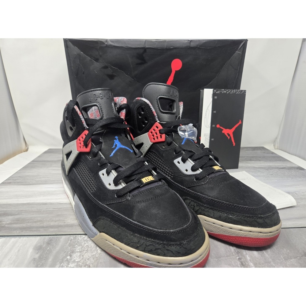 Jordan Spizike Black Varsity Red Size 13 Cement Grey 315371-062‎ OG Authentic